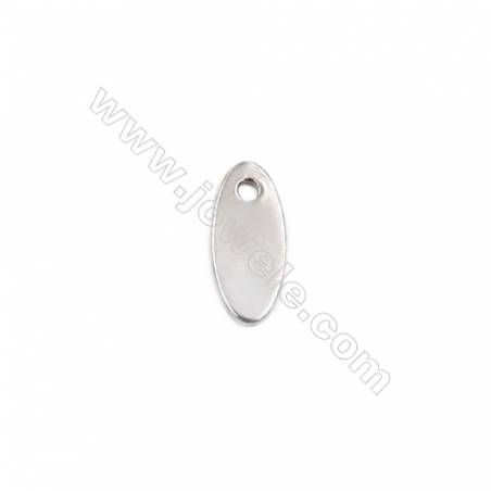 Sterling silver charm Navette to engrave-J07S3  size 9x4x0.8mm hole 1mm 100pcs/pack
