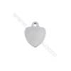 Heart shape sterling silver charms to engrave-J07S4  size 9x7x0.6mm hole 1.0mm 50pcs/pack