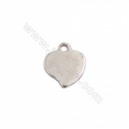 Heart shape sterling silver pendant necklace charms to engrave-J07S10  size 7X6mm hole 0.8mm 100pcs/pack