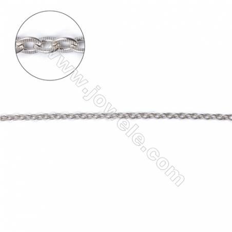 925純銀雙面壓紋十字鏈-F8S10 尺寸 1.9x1.6毫米 厚度0.4毫米x1米