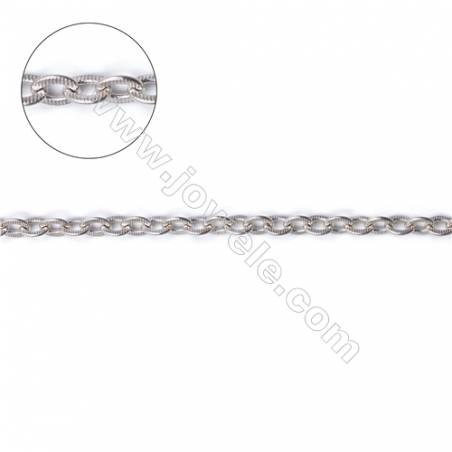 925 sterling silver flat cross link chain findings fit jewelry making-F8S8 size  4.8x2.3mm thick 0.6mm