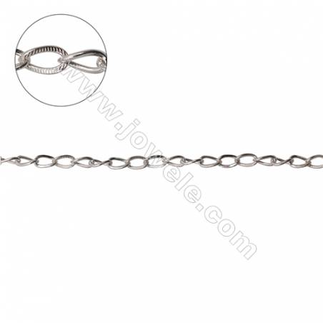 Wholesale 925 sterling silver flat cross chain twisted chain findings fit jewelry making-F8S7 size 5.5x3.2mm