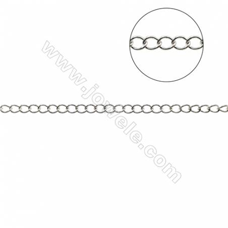 Wholesale jewelry findings 925 sterling silver twisted cross link chain-F8S5 size 2.5x1.9x0.35mm