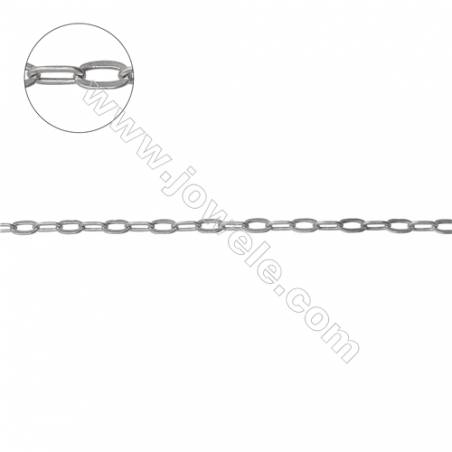 Sterling silver mother and son cross link chains cable chains  lead free & nickel free  2x4.7mm   2.5x4.5mm (F8S1)