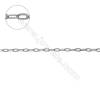 Sterling silver mother and son cross link chains cable chains  lead free & nickel free  2x4.7mm   2.5x4.5mm (F8S1)