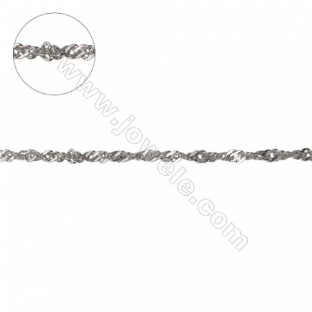 Wholesale 925 sterling silver Singapore link chain fit for jewelry making-F8S4  size  about 2.2x1.7mm