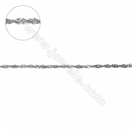 Wholesale 925 sterling silver Singapore link chain fit for jewelry making-F8S3  size about 1.5x0.18mm