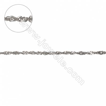 批發925純銀水波鏈在線批發銀配件-F8S2 尺寸 約 2x1.6毫米x1米