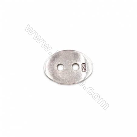 Ovale bouton Fermoirs en argent925-K7S8 Taille 13 x9mm  l'épaisseur1.0mm  trou 1.5mm 20pcs/paquet