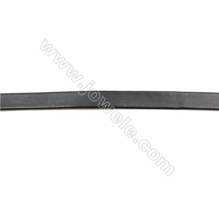 Black Leather Cord  Real Leather Jewelry Cord  Width 10mm  20mt/roll