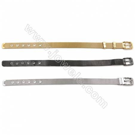 304 Stainless Steel Bracelets, Band Bracelets, Length 210mm, Width 10mm, x1