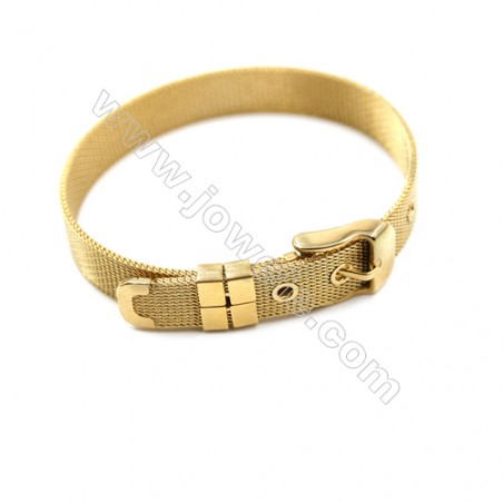 Bracelet de maille en 304 acier inoxydable  bande de montre  210mm  largeur 10mm  x1pc