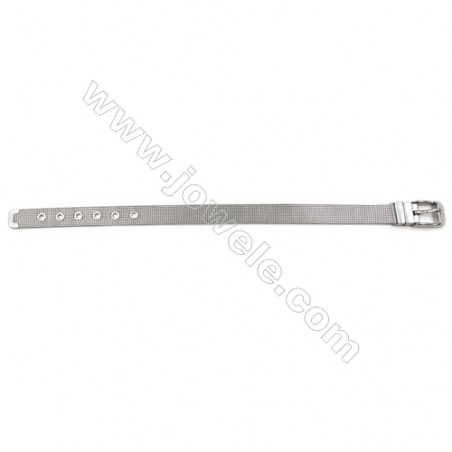 Bracelet de maille en 304 acier inoxydable  bande de montre  210mm  largeur 10mm  x1pc