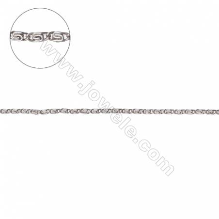 925純銀馬蹄鏈-G8S3 尺寸 3.6x1.5 毫米 線粗0.3毫米 X 1 米