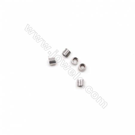 Perles Tubes en argent925-M7S9 Taille 1.6 x1.7mm  trou 0.9mm 500pcs/paquet
