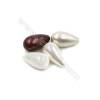 Eletroplating Colorful Shell Pearl Half-drilled Beads  Waterdrop  Size 16x30mm  Hole 0.8mm  15pcs/pack