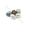 Perlas de concha electrochapada Semi-perforada Gota Tamaño10x15mm Agujero1mm 10unidades/paquete