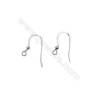 Sterling silver platinum plated earring hook with beads-B7S7YF  size 20X8.5mm x 30pcs/pack  pin 0.6mm  hole 1.4mm