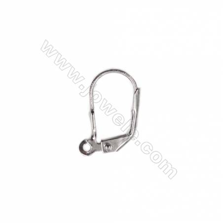 純銀鍍白金耳鉤-81050  尺寸 15x9毫米x10個/包  針粗0.7毫米  小孔直徑1.5毫米