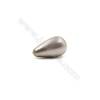 Demi-trou foré perles en Perles nacrée galvanoplastie  multicolore  goutte  Taille 10x18mm  trou 1.0mm  35pcs/paquet