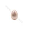 Demi-trou foré perles en Perles nacrée galvanoplastie  multicolore  goutte  Taille 14x17mm  trou 1.0mm  25pcs/paquet