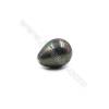 Demi-trou foré perles en Perles nacrée galvanoplastie  multicolore  goutte  Taille 16x21mm  trou 1.0mm  25pcs/paquet