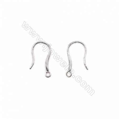 Platinum plated 925 sterling silver earring hook-810182  size 16x9mm x 10pcs/pack  pin 0.7mm  hole 1mm