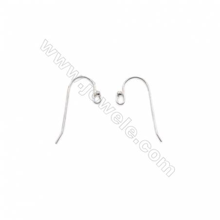 Platinum plated  sterling silver earring hook-A7S5YF  size 20X9mm x30pcs/pack  pin 0.7mm