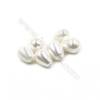 Perles nacrée semi-percées galvanoplastie  blanche  goutte  Taille 8x11mm  trou 0.8mm  20pcs/paquet