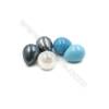Eletroplating Colorful Shell Pearl Half-drilled Beads  Waterdrop  Size 12x15mm  Hole 0.8mm  35pcs/pack