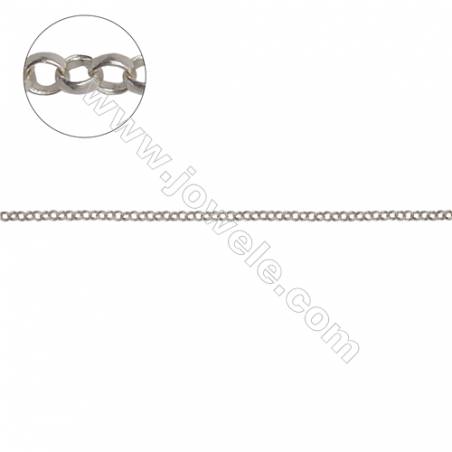 Sterling silver cross chain O chain for jewelry making-H8S14 diameter1.8mm thick 0.4mm x 1meter