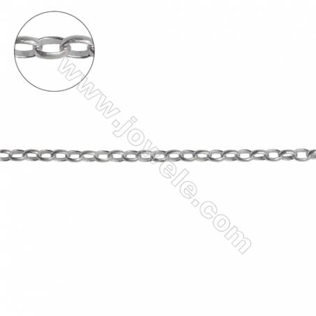 Sterling silver oval cross chain-H8S15 size 2.6x3.7x1.0mm x 1meter