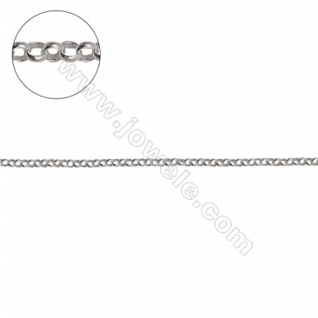 Sterling silver cross chain O chain jewelry findings-H8S13 diameter1.5mm thick 0.4mm x 1meter