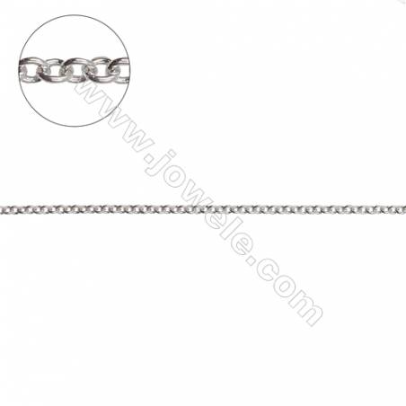 925 sterling silver cross chain rolo chain jewelry findings-H8S1 size 1.6x1.9mm thick 0.3mm x 1meter