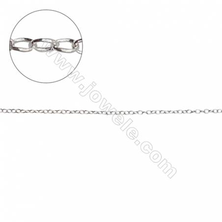 925 sterling silver cross chain rolo chain jewelry findings-H8S2 size 1.6x1.2mm thick 0.25mm x 1meter
