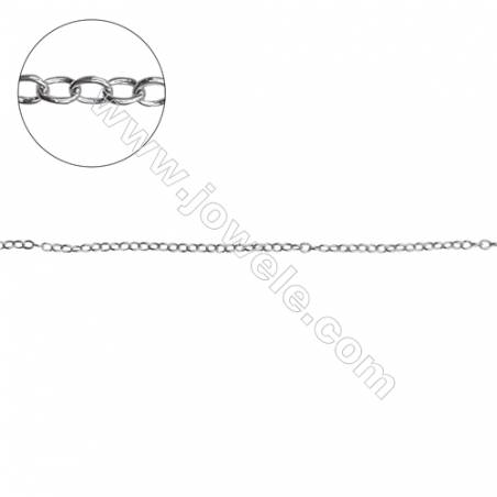 925 sterling silver cross chain O chain jewelry findings-H8S3 size 1.6x1.2mm thick 0.3mm x 1meter