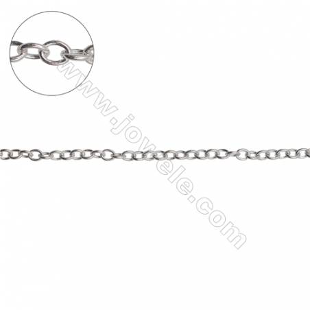 925 sterling silver cross chain rolo chain jewelry findings-H8S4 size 3.6x4.5mm thick 0.3mm x 1meter