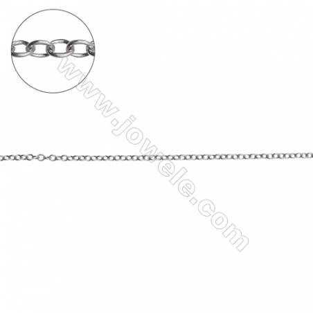 925 sterling silver cross chain rolo chain jewelry findings-H8S5 size 1.7x2.1mm thick 0.35mm x 1meter