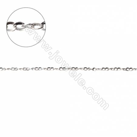 Sterling silver flat cable chain twisted cross chain-G8S4 size 1.6x2.0mm thick about 0.35mm x 1metre