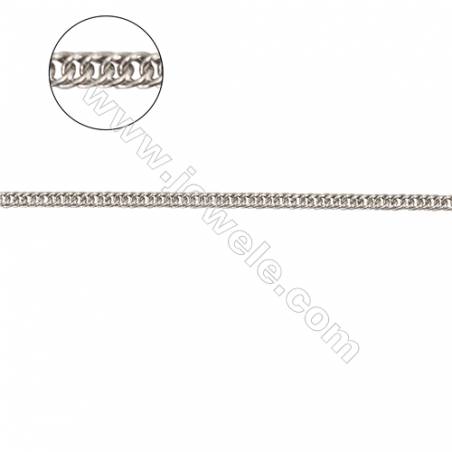 925 sterling silver curb chain jewelry findings-G8S6 size: width 1.4mm  chain thickness 0.35mm x 1metre