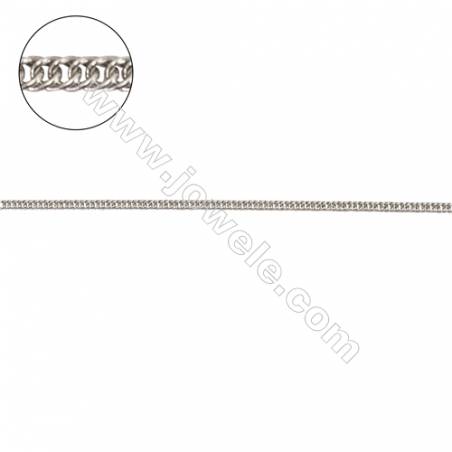 Sterling silver jewelry findings curb chain-G8S7 chain width 1.2mm thick about 0.6mm x 1metre