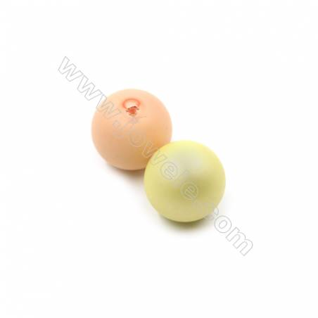 Eletroplating Colorful Shell Pearl Half-drilled Beads  Round(Matte)  Diameter 16mm  Hole 1mm  30pcs/pack