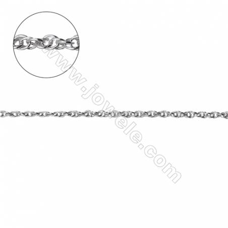925 sterling silver loose double rolo chain jewelry findings-G8S9 size: 1.55x2.1mm thickness 0.3mm x 1metre