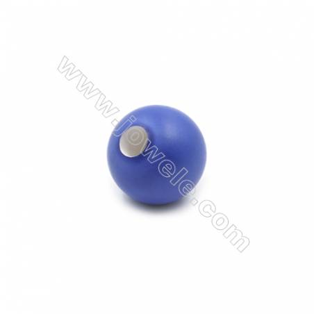 Eletroplating Colorful Shell Pearl Half-drilled Beads  Round(Matte)  Diameter 14mm  Hole about 3mm  20pcs/pack