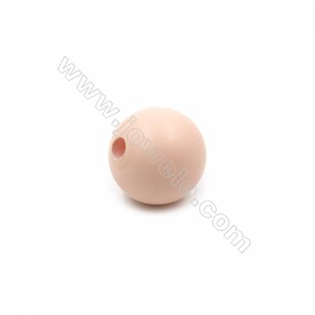 Demi-trou foré perles en Perles nacrée galvanoplastie  multicolore  ronde mate  Taille 14mm de diamètre  grand trou 3.0mm  20pcs
