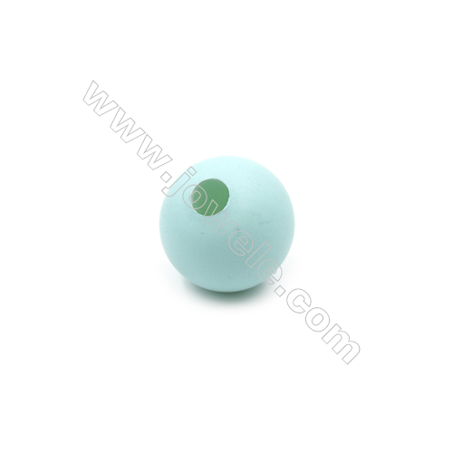 Eletroplating Colorful Shell Pearl Half-drilled Beads  Round(Matte)  Diameter 14mm  Hole about 3mm  20pcs/pack