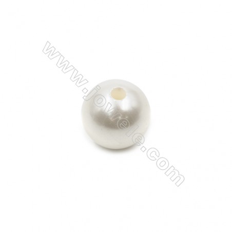 Demi-trou foré perles en Perles nacrée galvanoplastie  multicolore  ronde  Taille 14mm de diamètre  trou 4.5mm  40pcs/paquet