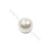 Demi-trou foré perles en Perles nacrée galvanoplastie  multicolore  ronde  Taille 14mm de diamètre  trou 4.5mm  40pcs/paquet