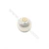 Perles nacrée galvanoplastie  blanche  ronde  Taille 14mm de diamètre  grand trou 6.0mm  40pcs/paquet