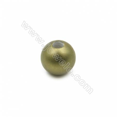 Demi-trou foré perles en Perles nacrée galvanoplastie  multicolore  ronde mate  Taille 10mm de diamètre  trou 2.5mm  50pcs/paque